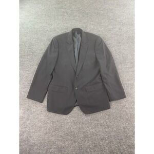 Eddie Bauer Blazer 42 R Blue Wool Polyester Solid Classic Premium Designer